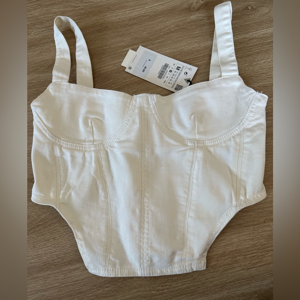 Zara Women's White Corset - Picture 1 of 6